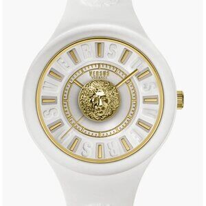 NWT VERSUS Versace Women's Fire Island Silicone Strap Watch, 39mm x 9.9mm